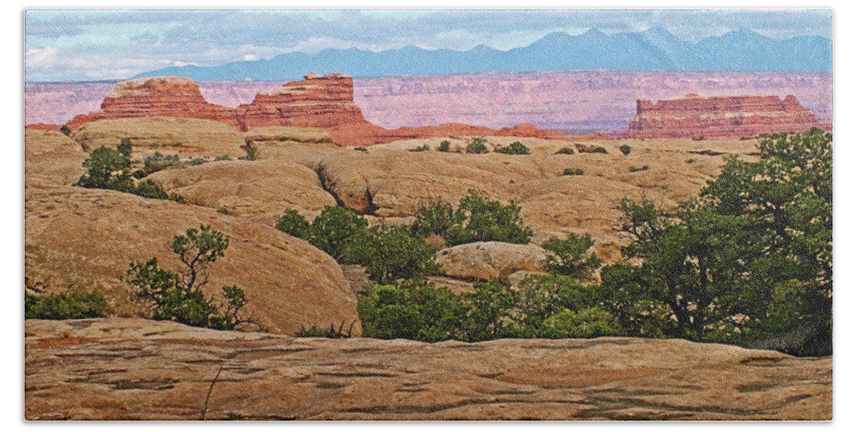 Return Trail To Elephant Hill In Needles District In Canyonlands National Park Beach Towel featuring the photograph Return Trail to Elephant Hill in Needles District in Canyonlands National Park, Utah #1 by Ruth Hager