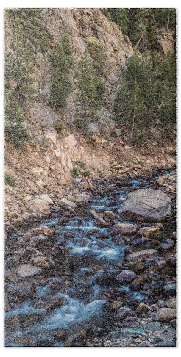Canyon Beach Towel featuring the photograph Rocky Mountain Stream by James BO Insogna