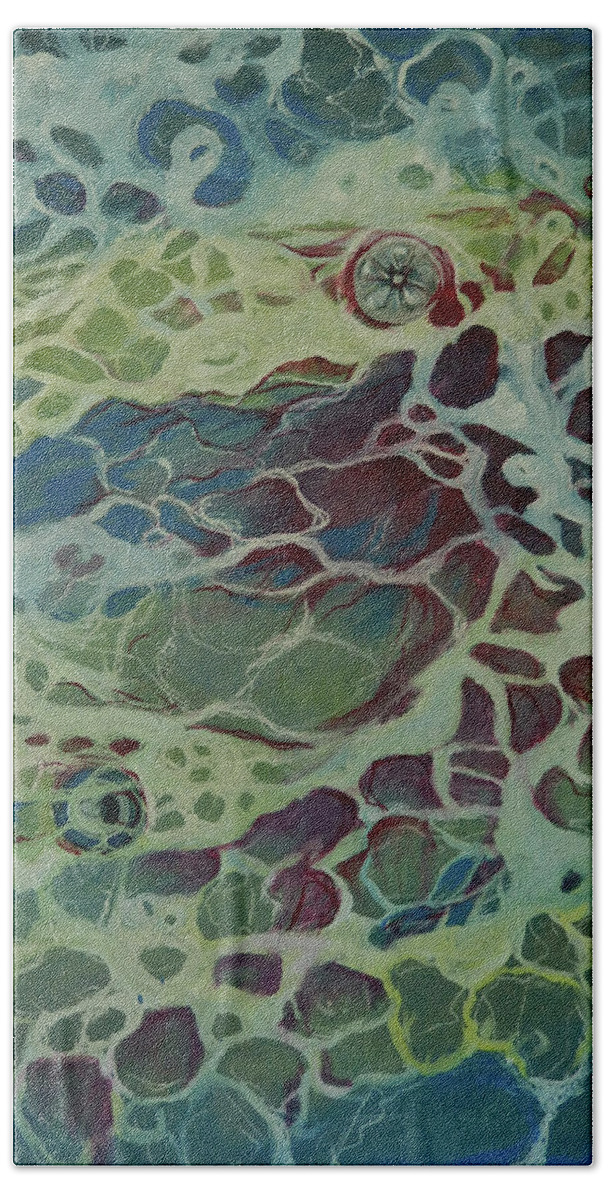 Sea Beach Sheet featuring the painting Sea Foam #1 by Art Nomad Sandra Hansen