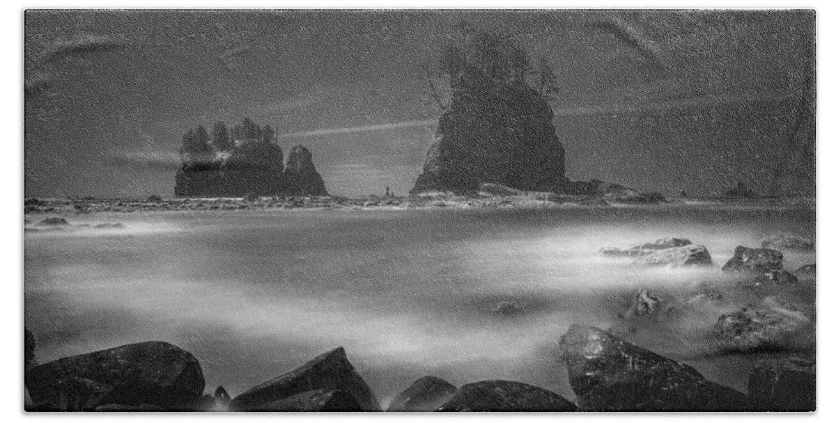 La Push Beach Towel featuring the photograph Second Beach long exposure #1 by William Lee