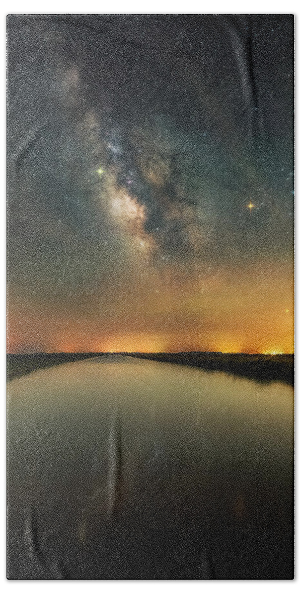 Milky Way Beach Towel featuring the photograph Sky Fire #1 by Russell Pugh