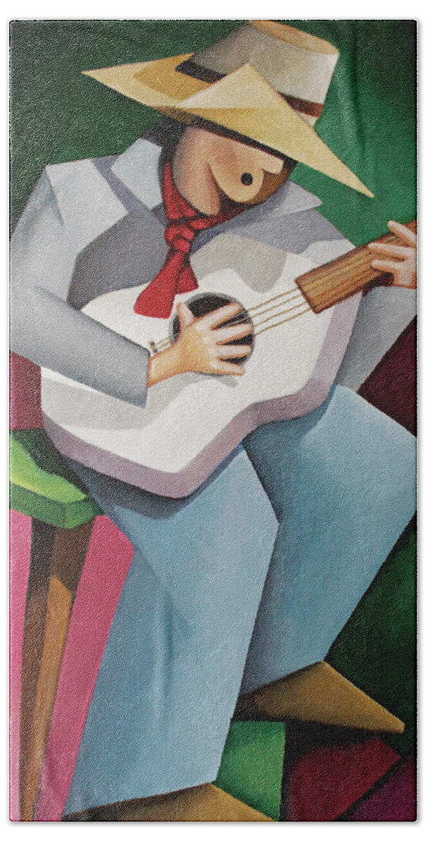 Singer Beach Towel featuring the painting Solo Singer by Lance Headlee