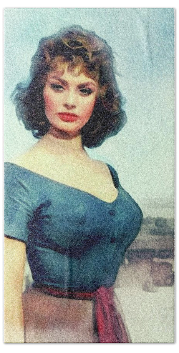 Sophia Loren, Sexy Movie Beach Towel for Sale by Esoterica Art