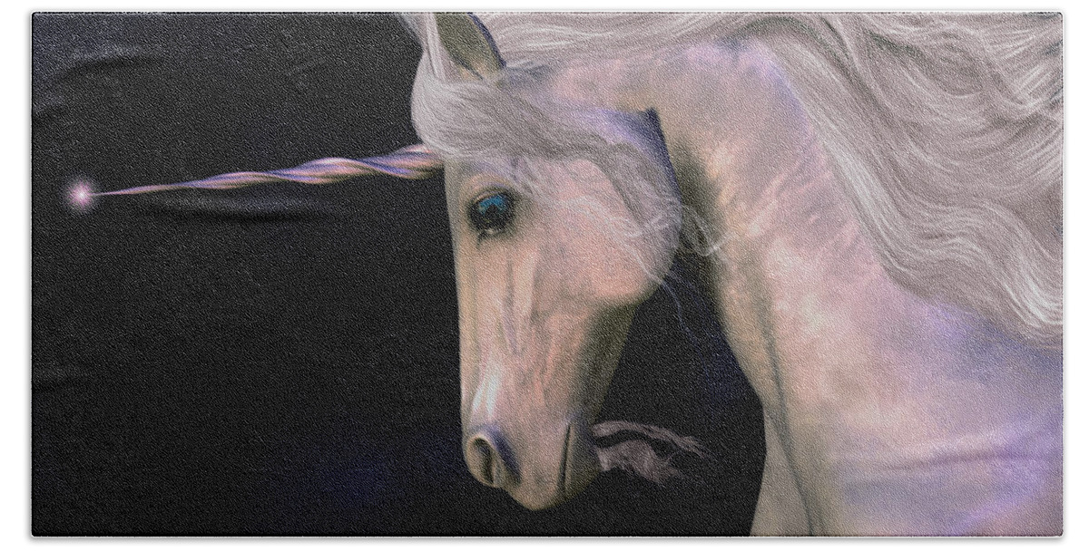 Unicorn Beach Towel featuring the painting Stallion by Corey Ford