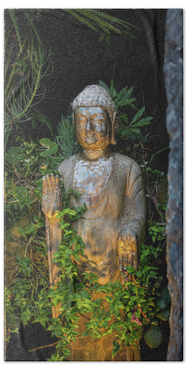 Standing Buddha Beach Towel featuring the photograph Standing Buddha 4 by Endre Balogh