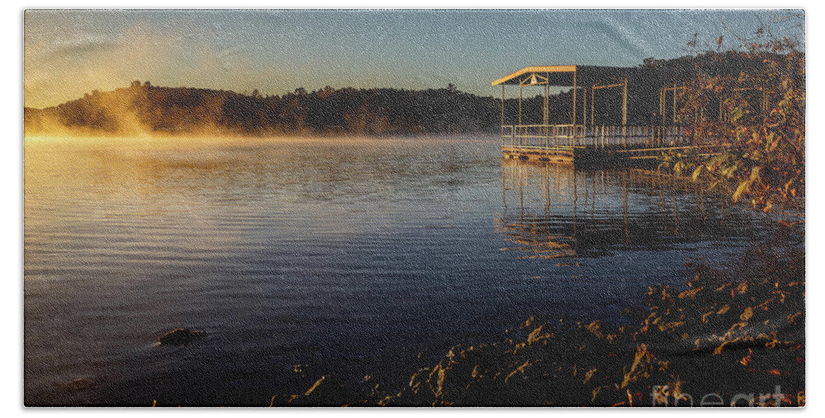 Lake Beach Towel featuring the photograph Mist on the Lake by Dennis Hedberg