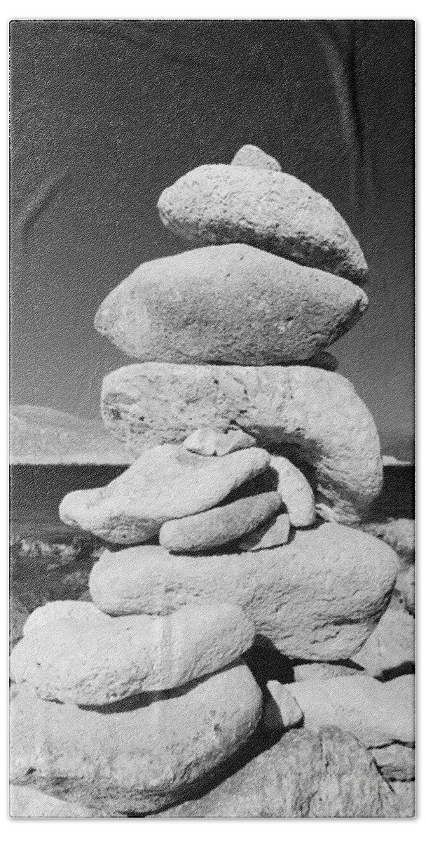 Halki Beach Sheet featuring the photograph Stone tower on Halki island #1 by David Fowler