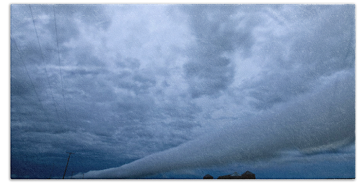 Clouds Beach Towel featuring the digital art Storm Clouds near Gravelbourg Saskatchewan #1 by Mark Duffy