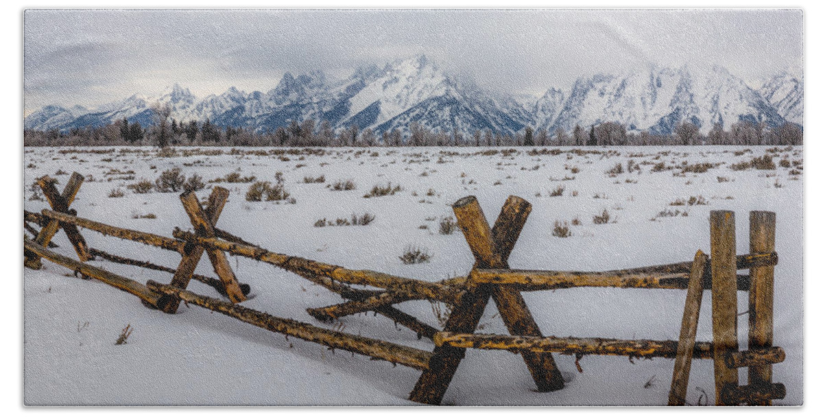 Mountains Beach Towel featuring the photograph Teton Chill by Gary Migues