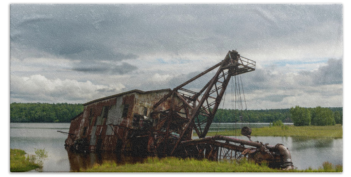 Quincy Mine Beach Towel featuring the photograph The Dredge by Steve L'Italien