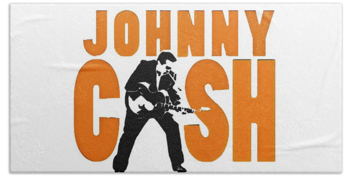 Music Beach Towel featuring the painting The Fabulous Johnny Cash #1 by AM FineArtPrints