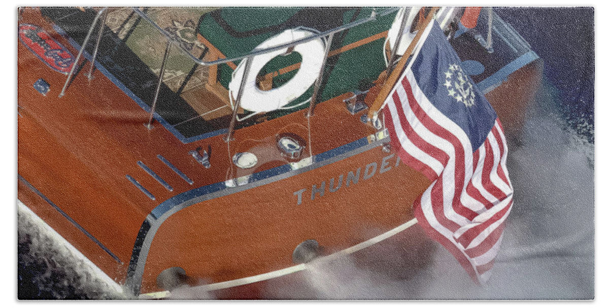 Nautical Beach Towel featuring the photograph Thunderbird Stars and Stripes #2 by Steven Lapkin