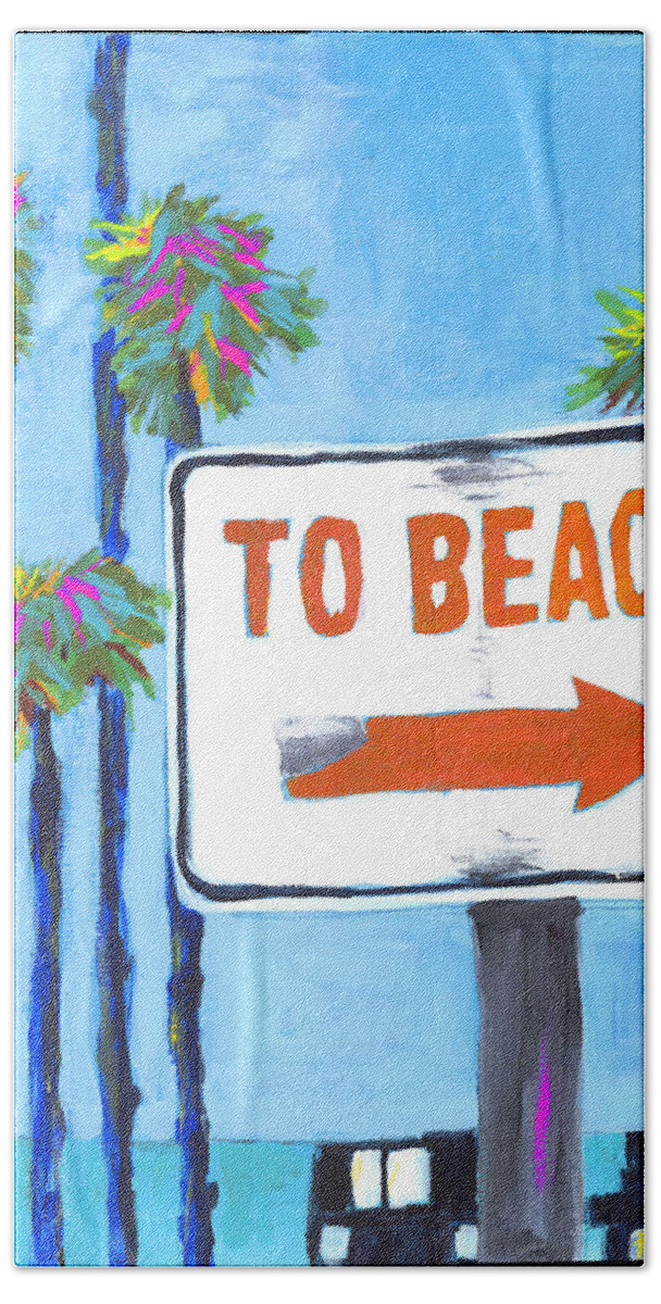 Beach Beach Towel featuring the painting To The Beach #1 by Debbie Brown