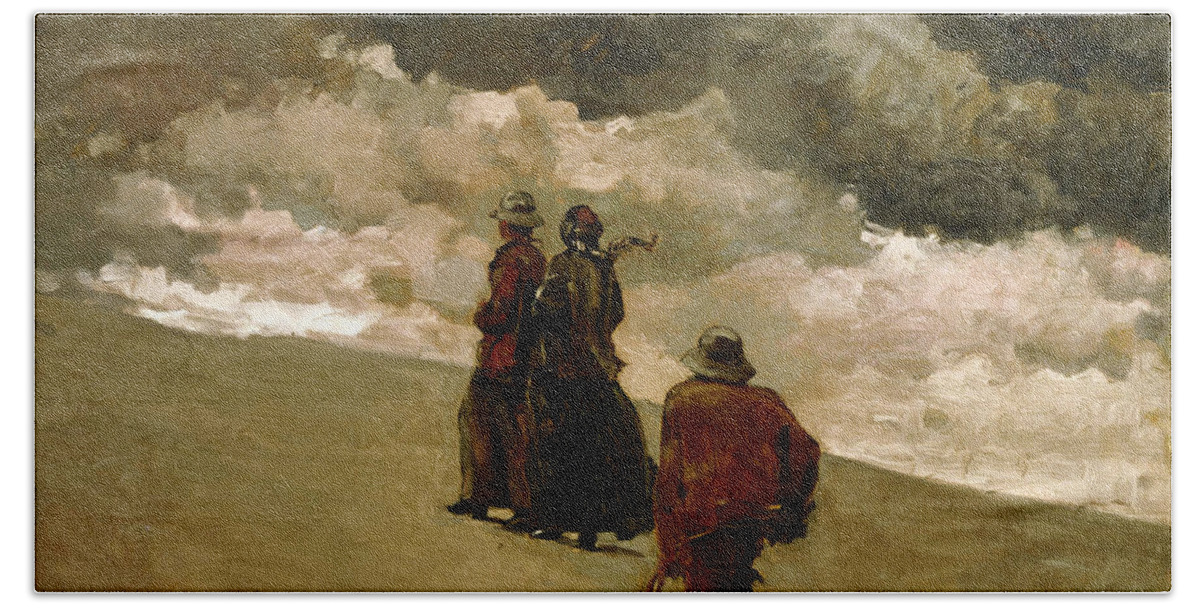 Winslow Homer Beach Towel featuring the painting To the Rescue #6 by Winslow Homer
