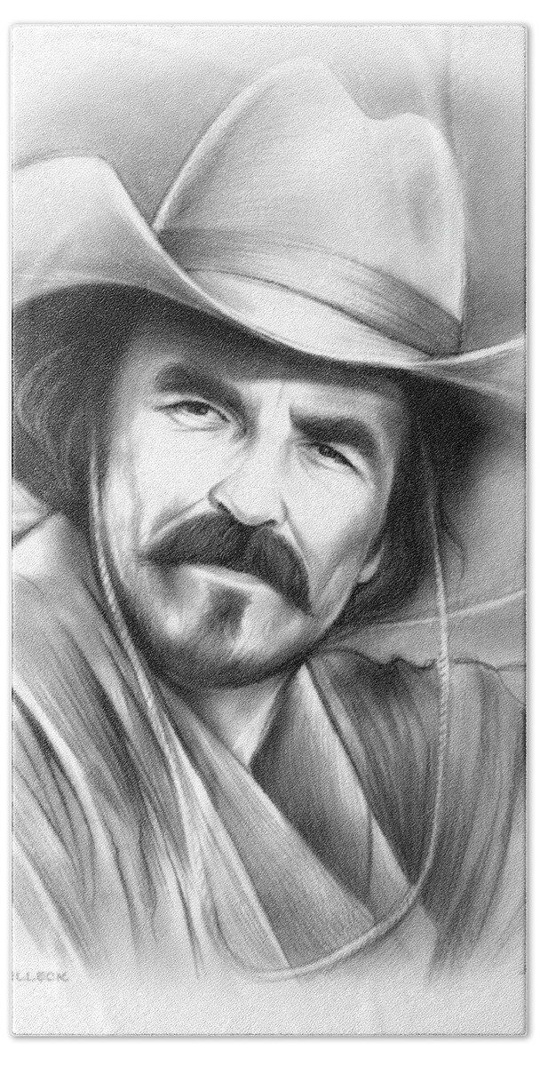 Tom Selleck Beach Towel featuring the drawing Tom Selleck #1 by Greg Joens