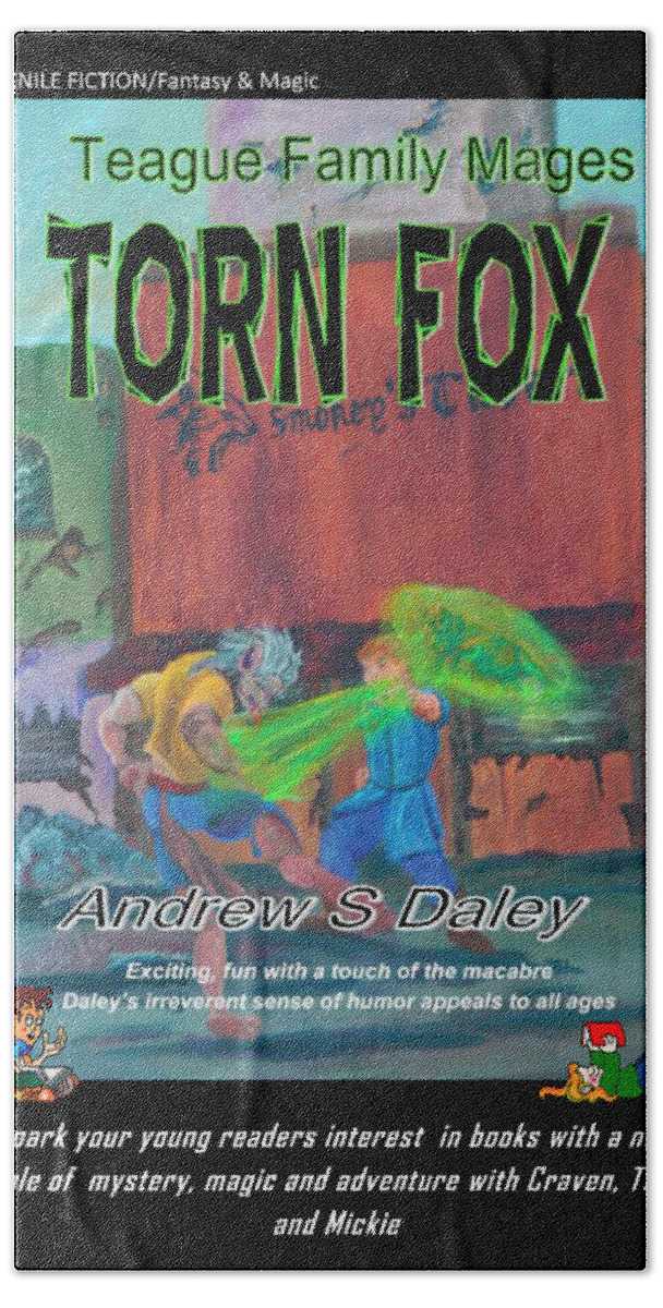 Book Cover Beach Sheet featuring the painting Torn Fox #1 by Gail Daley