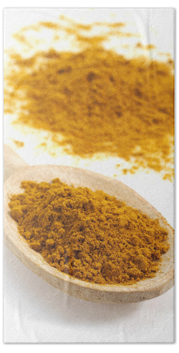 Cut Out Beach Towel featuring the photograph Turmeric Powder #1 by Gerard Lacz