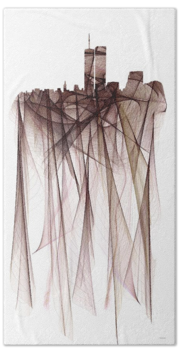 Twin Towers Beach Towel featuring the digital art Twin Towers #2 by Marlene Watson