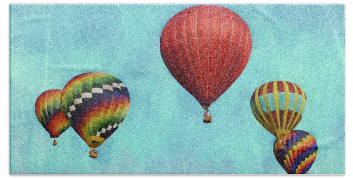 Hot Air Balloon Beach Sheet featuring the photograph Up Up and Away 2 by Benanne Stiens
