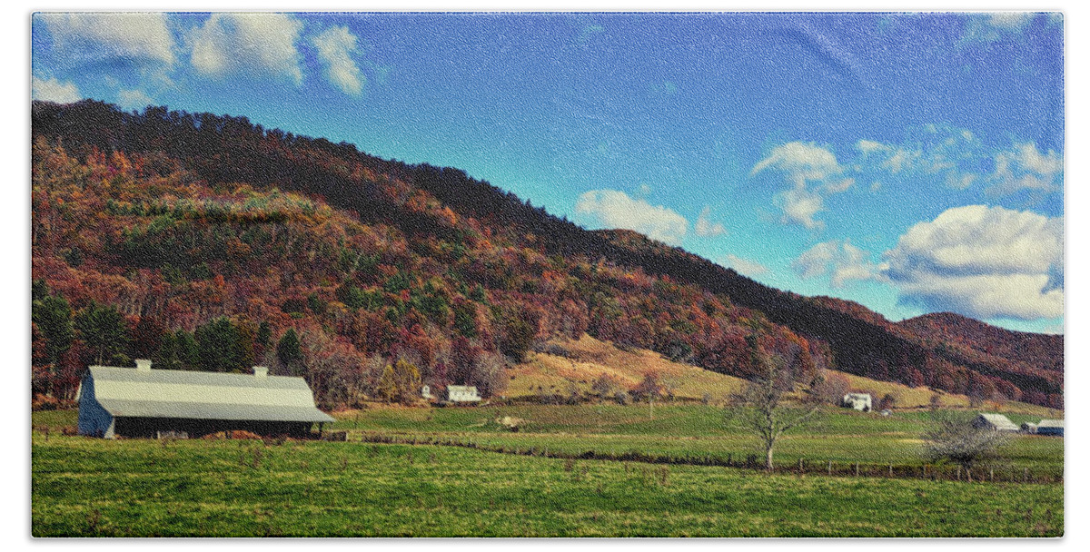 West Virginia Beach Towel featuring the photograph West Virginia Farm In Autumn #1 by Mountain Dreams