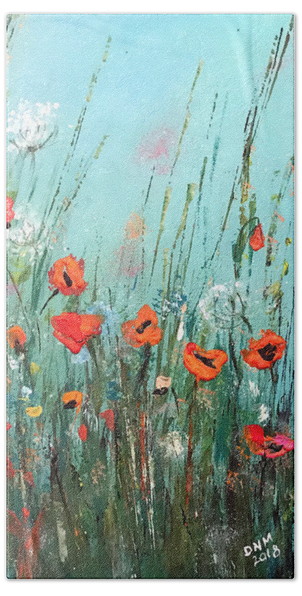 Wild Beach Sheet featuring the painting Wild Flowers #1 by Dorothy Maier