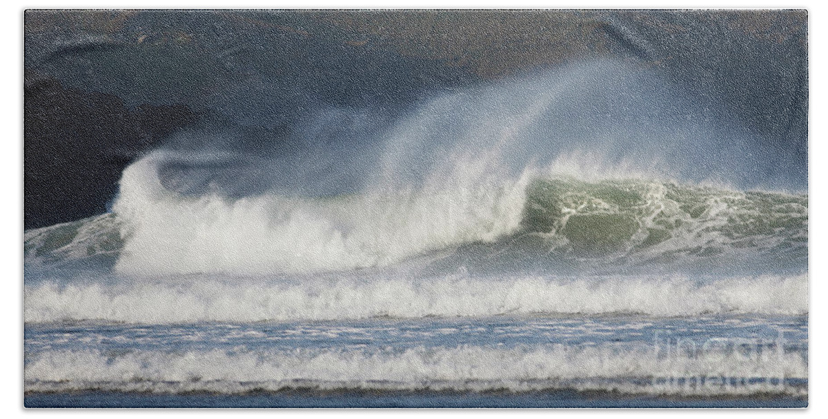 Newquay Beach Sheet featuring the photograph Windy Seas in Cornwall #3 by Nicholas Burningham