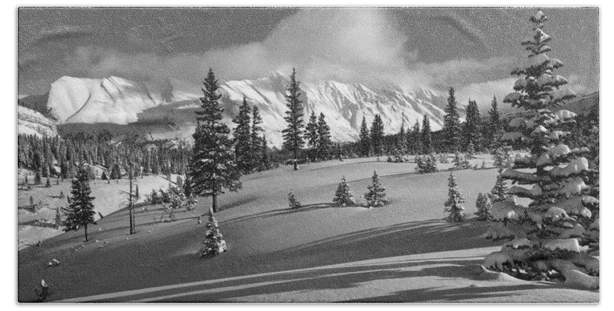 Winter Beach Sheet featuring the photograph Winter in Banff #1 by Dan Jurak