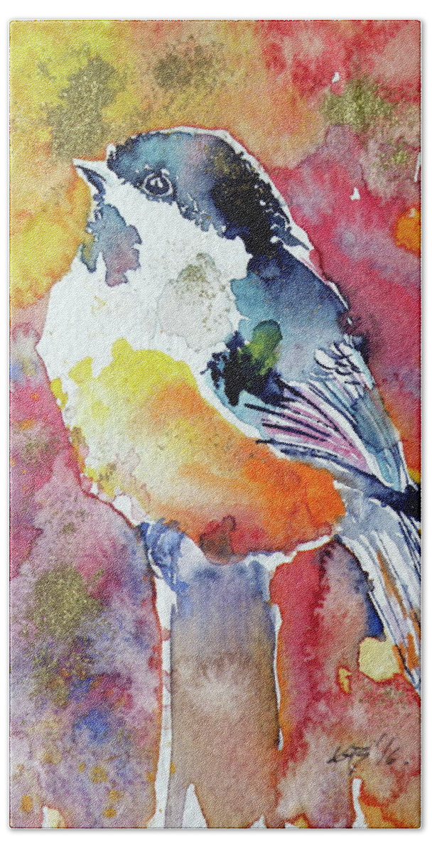 Bird Beach Towel featuring the painting Bird #10 by Kovacs Anna Brigitta