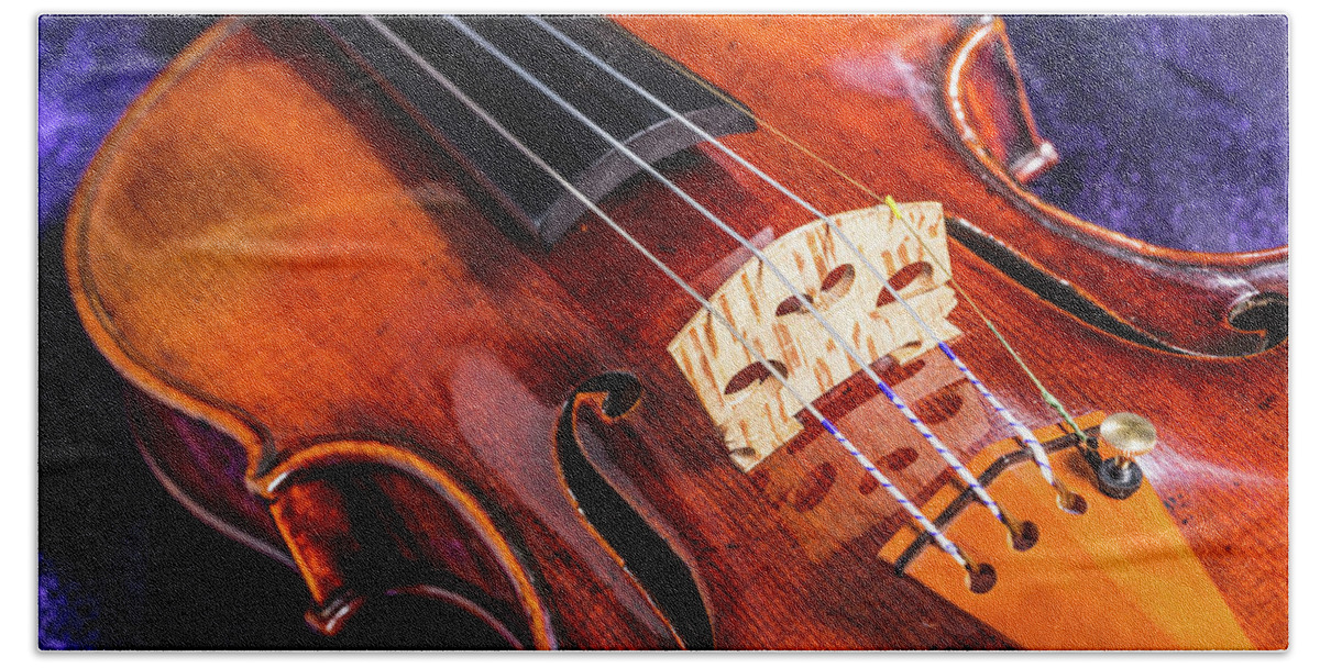 Violin Beach Towel featuring the photograph 103 .1841 Violin by Jean Baptiste Vuillaume by M K Miller