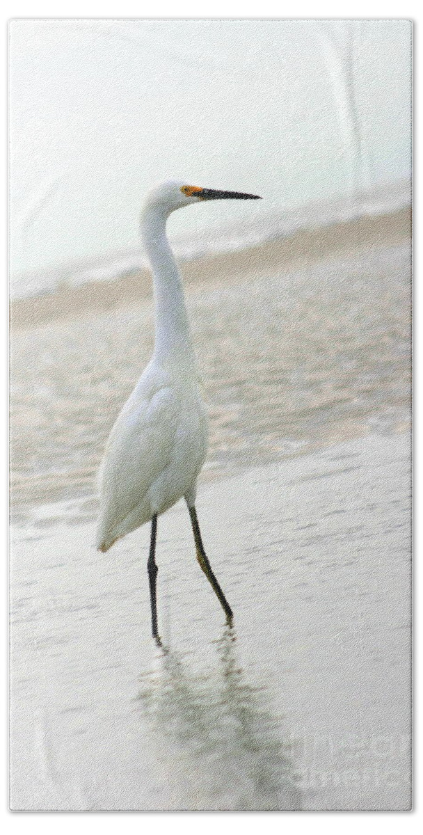 Beach Towel featuring the photograph Egret #14 by Angela Rath