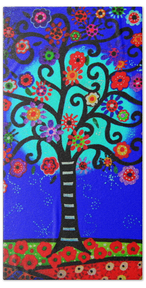  Beach Towel featuring the painting Tree Of Life #141 by Pristine Cartera Turkus