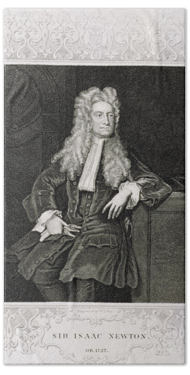 Science Beach Towel featuring the photograph Isaac Newton, English Polymath #15 by Science Source