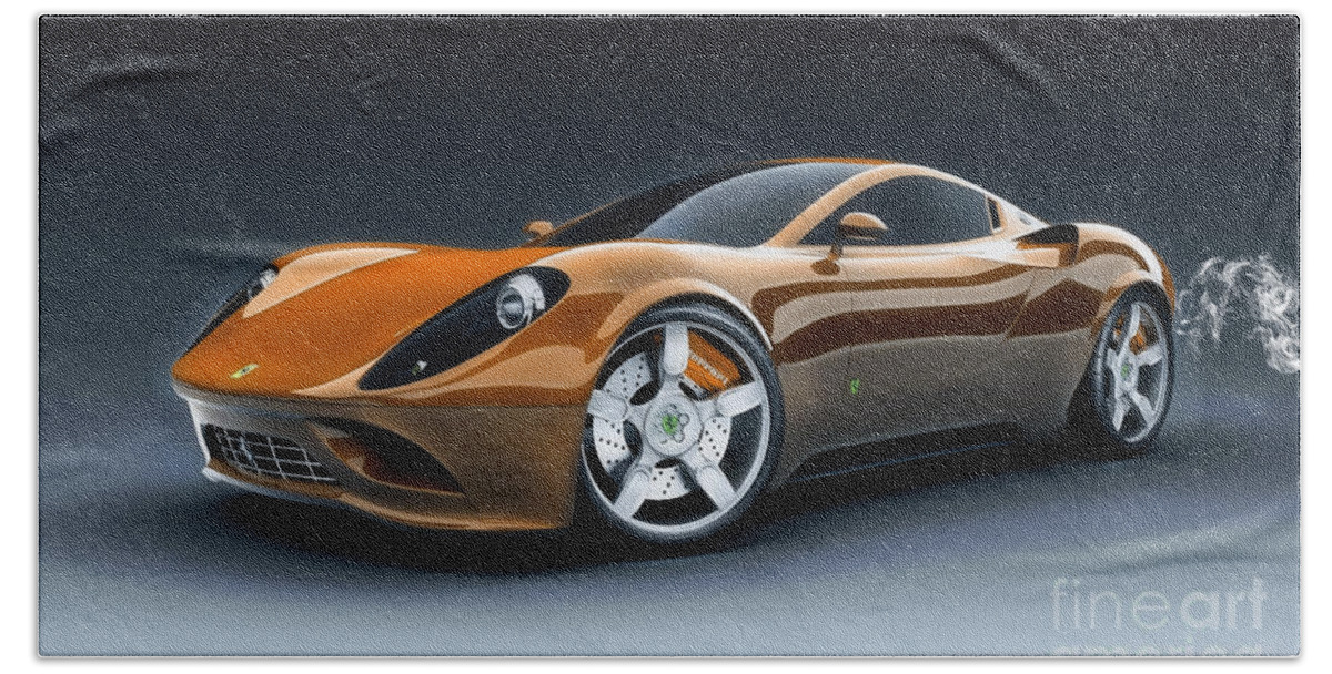 Fast Car Beach Towel featuring the mixed media Ferrari Collection #15 by Marvin Blaine