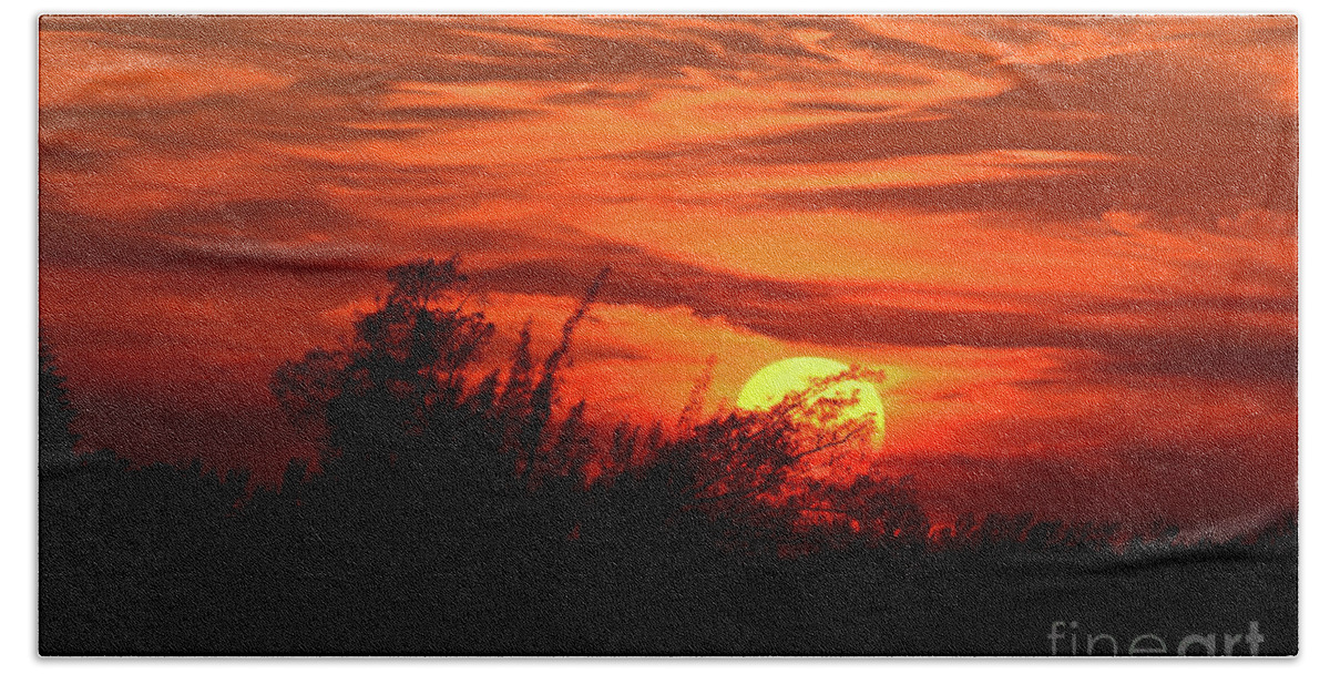 Sunset Beach Towel featuring the photograph 16- Inferno by Joseph Keane