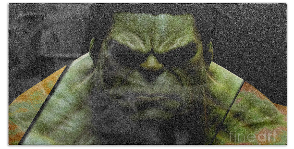 Avengers Beach Towel featuring the mixed media The Incredible Hulk Collection #1 by Marvin Blaine