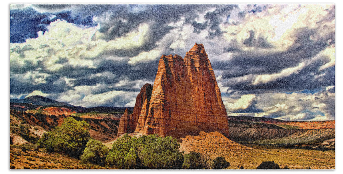Capitol Reef National Park Beach Towel featuring the photograph Capitol Reef National Park Catherdal Valley #19 by Mark Smith