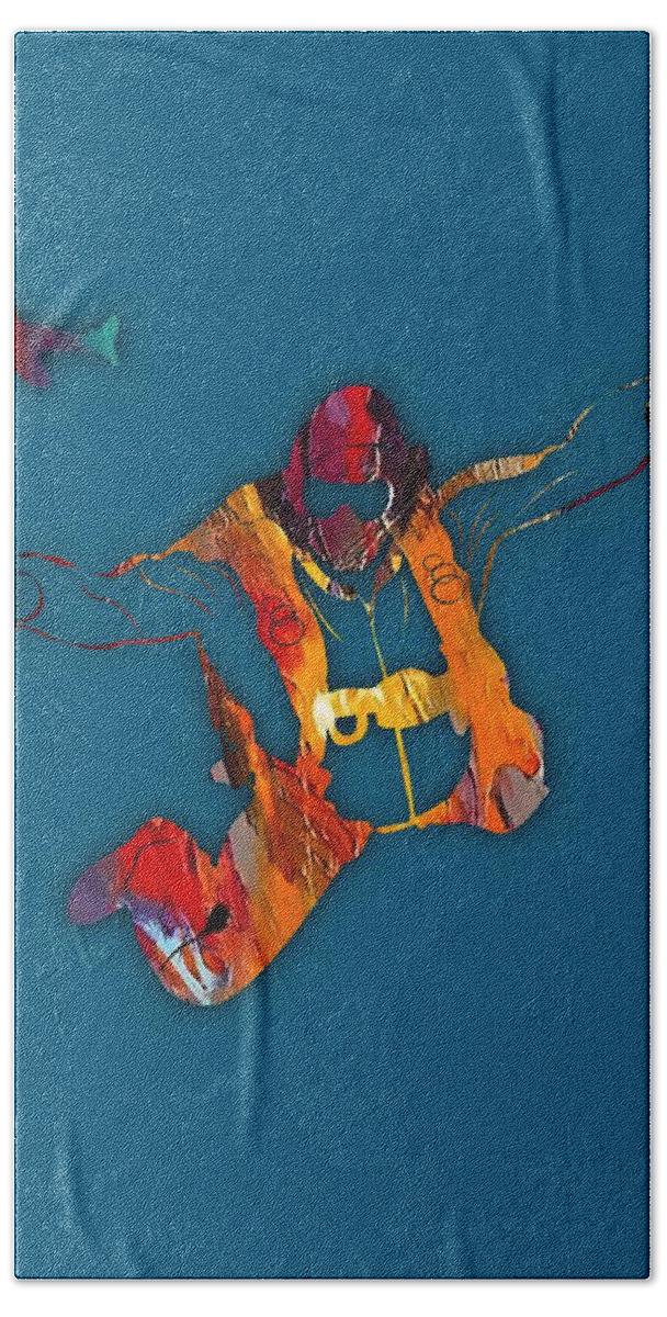 Skydiving Beach Towel featuring the mixed media Skydiving Collection #19 by Marvin Blaine