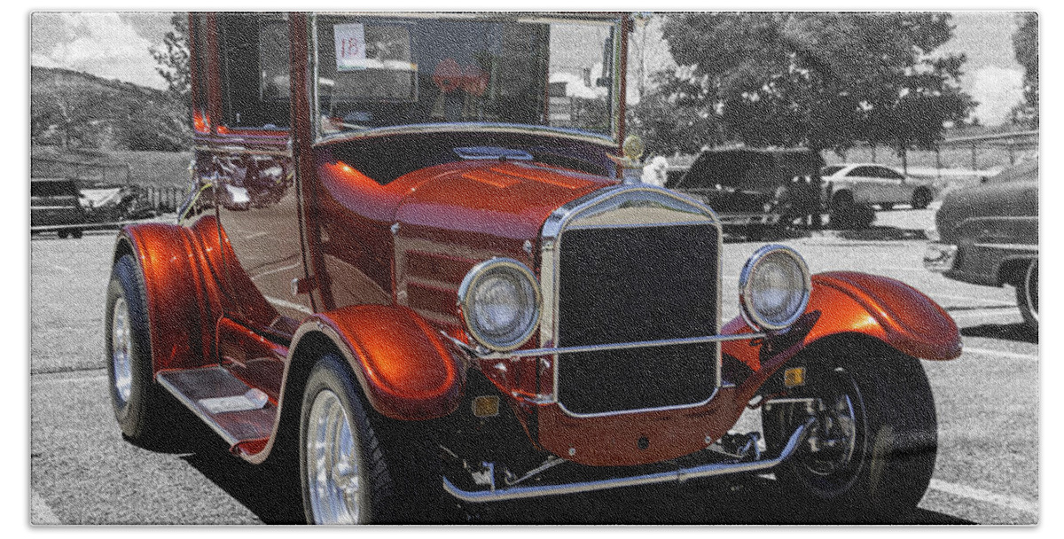 2015 Beach Sheet featuring the photograph 1928 Ford Coupe Hot Rod by Chris Thomas