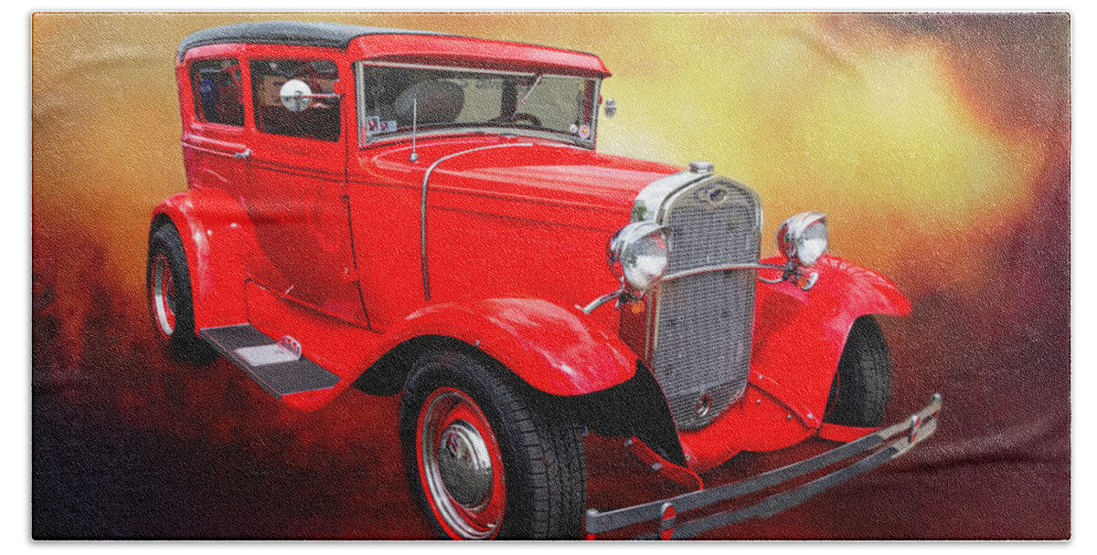 Ford Beach Towel featuring the photograph 1932 Ford by Lorraine Baum