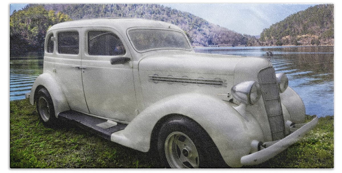 1930s Beach Towel featuring the photograph 1935 Plymouth Sedan by Debra and Dave Vanderlaan