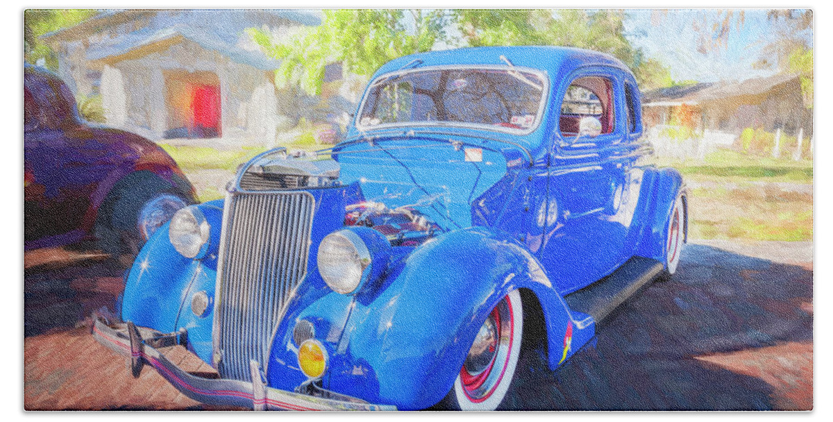 1936 Ford Beach Towel featuring the photograph 1936 Ford 5 Window Coupe 001 by Rich Franco