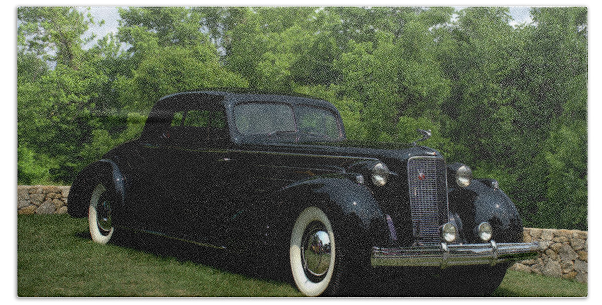 1937 Beach Sheet featuring the photograph 1937 Cadillac V16 Fleetwood Stationary Coupe by Tim McCullough