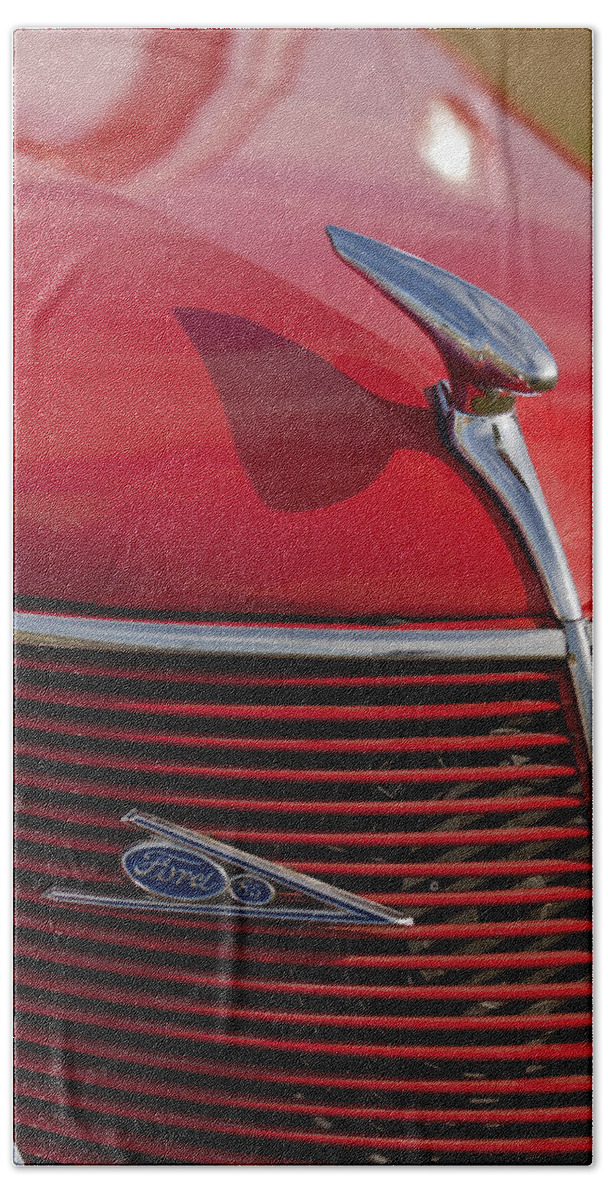 1937 Ford Beach Sheet featuring the photograph 1937 Ford Hood Ornament by Jill Reger