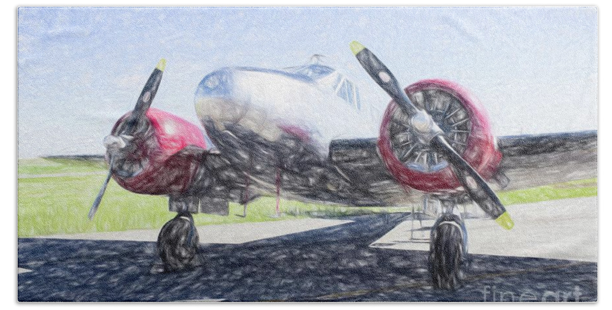 1943. Aircraft Beach Towel featuring the painting 1943 Aircraft by Steven Parker