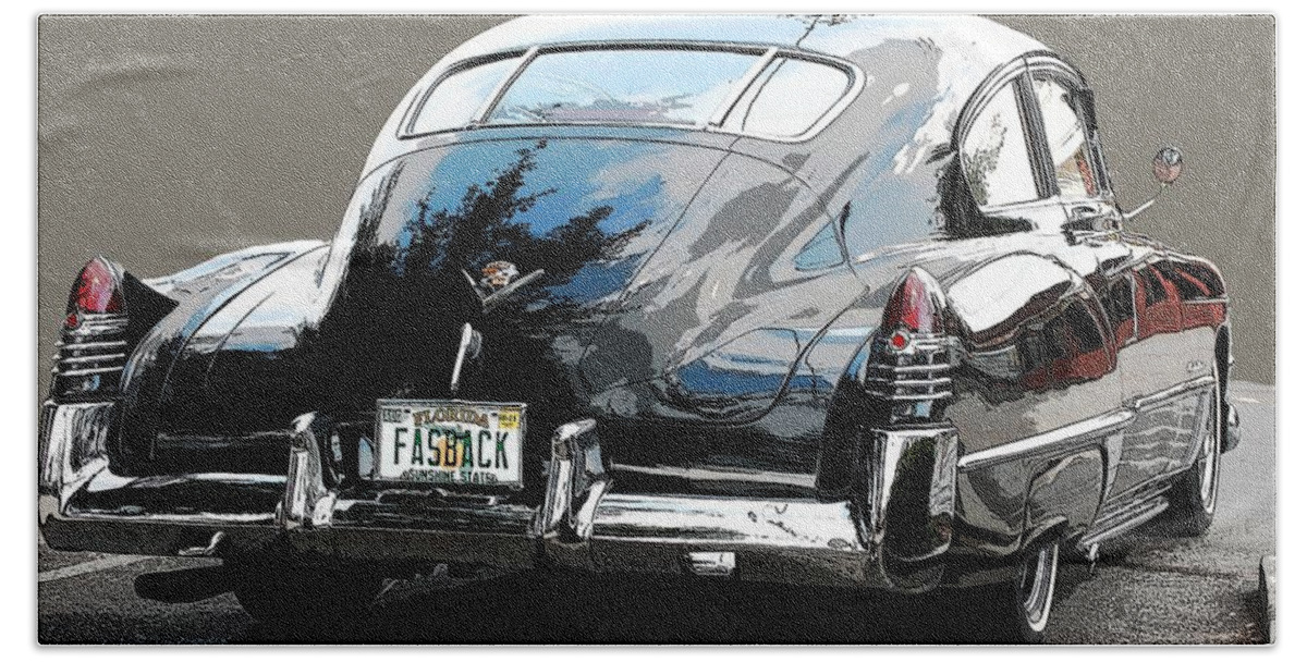 1948 Cadillac Beach Towel featuring the photograph 1948 Fastback Cadillac by Robert Meanor