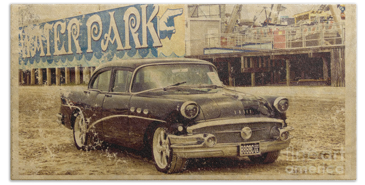 1956 Beach Sheet featuring the photograph 1956 Buick by Diane LaPreta