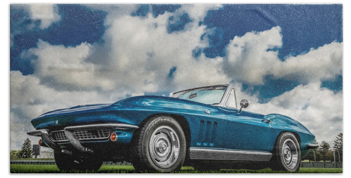 1963 Beach Sheet featuring the photograph 1966 Corvette Stingray by Ron Pate