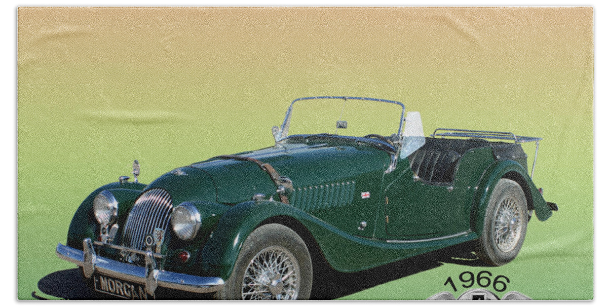 Photos Of Great British Sports Cars. Enhanced Photography Beach Towel featuring the photograph 1966 Morgan 4 plus 4 by Jack Pumphrey