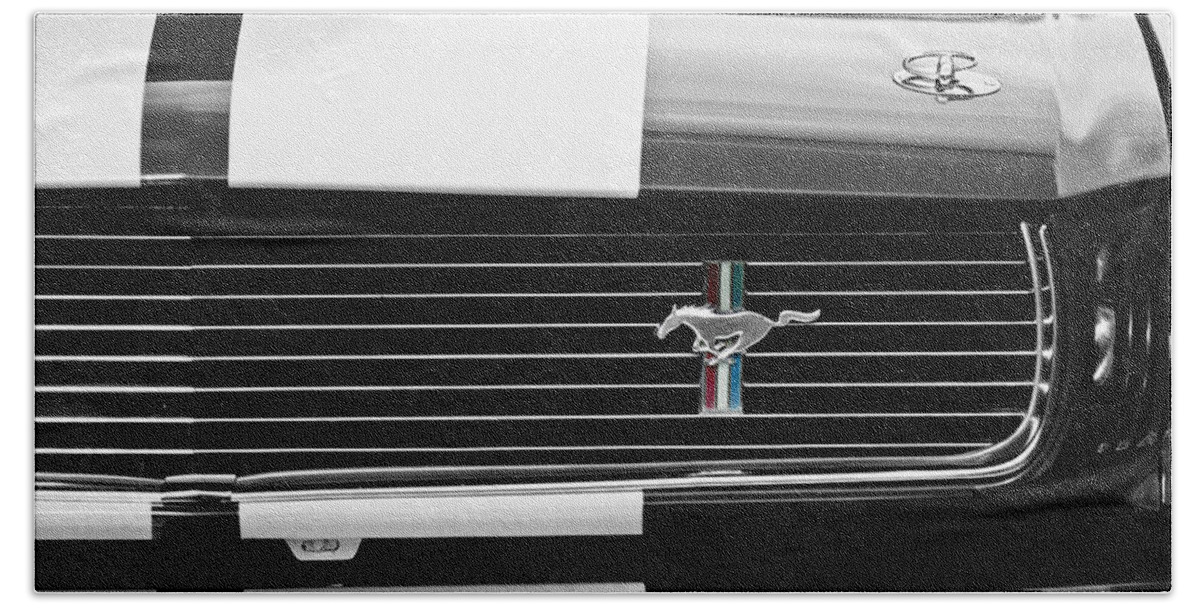 1966 Shelby Gt350 Beach Towel featuring the photograph 1966 Shelby GT350 Grille Emblem by Jill Reger