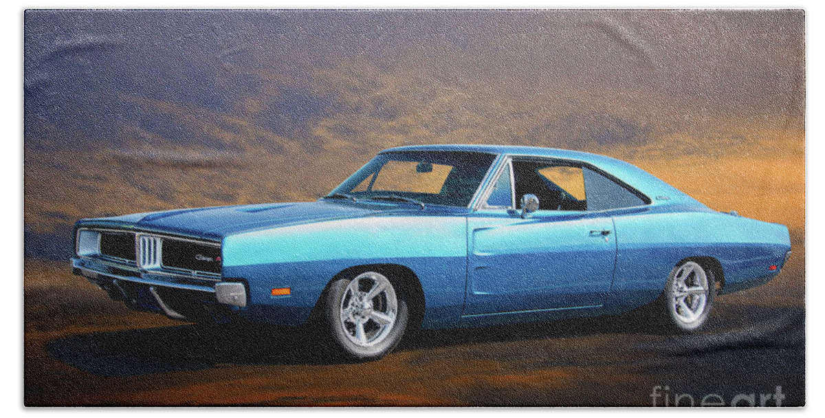 Automobile Beach Towel featuring the photograph 1969 Dodge Charger RT 'Iconic Muscle' by Dave Koontz